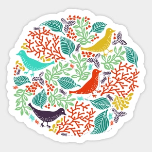 Birds Circle Sticker